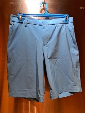 J.Lindeberg Sky Blue Flat Front Men's Shorts